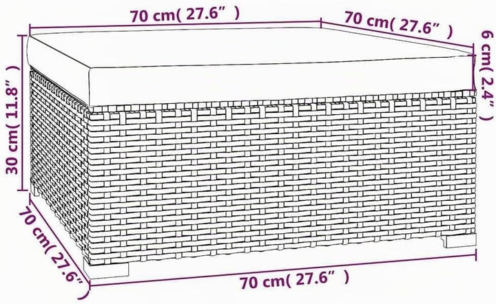 vidaXL Garten Fusshocker mit Kissen Modular Gartenhocker Sitzhocker Fussbank Hocker Gartenmöbel Balk