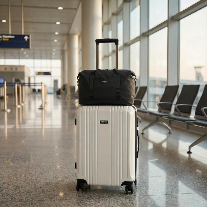 FERGÉ Polycarbonat 5-teilig Koffer Set 77cm, 67cm, Handgepäck Koffer mit Reisetasche Kombi, sehr rob