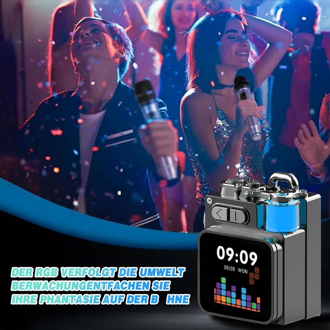 Tragbarer Bluetooth Lautsprecher mit Touchscreen, mit RGB Umgebungslicht Sound, Kleiner Outdoor Blue