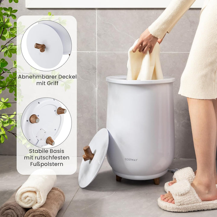 RELAX4LIFE Handtuchwärmer 23L Elektrische Handtuchheizung Stehend Heizkorb mit 4 Timer-Einstellungen