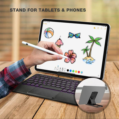 Tastatur Bluetooth Tablet mit Touchpad Beleuchtete wiederaufladbare QWERTZ Tastatur Kabellose Tastat