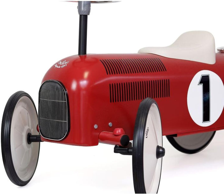 Vilac - Rutschauto Vintage Rot und Creme aus Metall – neue Räder &amp; Sitzfläche cremeweiss raffiniert