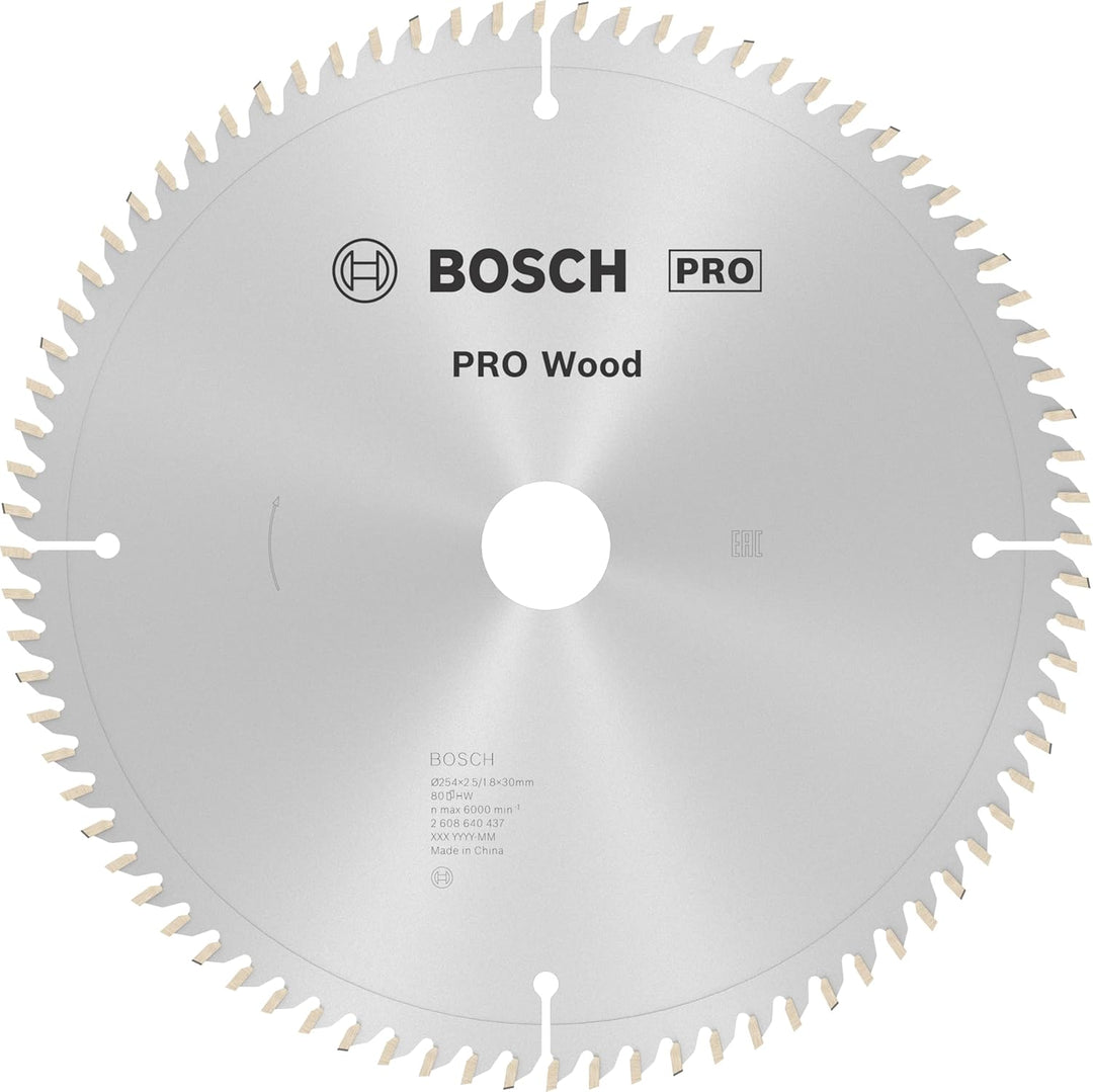 Bosch Professional 1x Kreissägeblatt Optiline Wood (Sägeblatt für Holz, Ø 254 x 30 x 2,5 mm, 80 Zähn