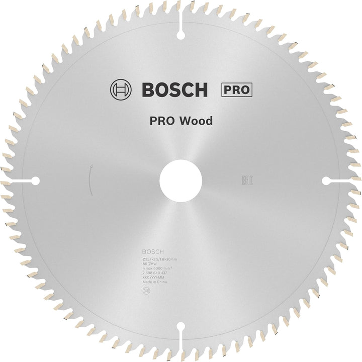 Bosch Professional 1x Kreissägeblatt Optiline Wood (Sägeblatt für Holz, Ø 254 x 30 x 2,5 mm, 80 Zähn