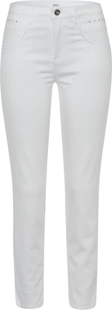 BRAX Damen Style Shakira S Verkürzte Light Denim Jeans, Weiss