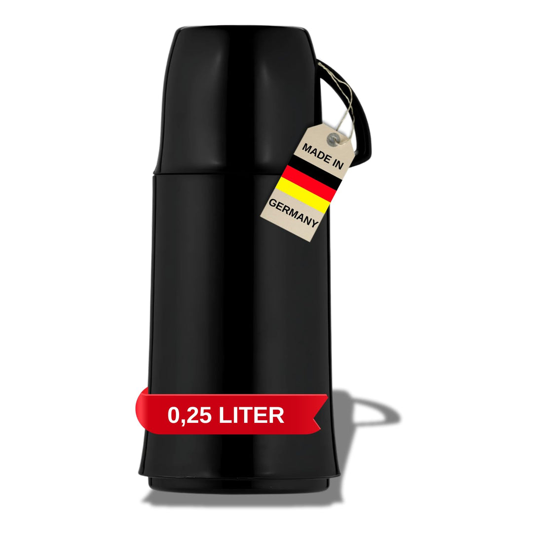 Helios Elegance Isolierflasche, Kunststoff, schwarz, 0,25 Liter 0,25 Liter Schwarz, 0,25 Liter Schwa