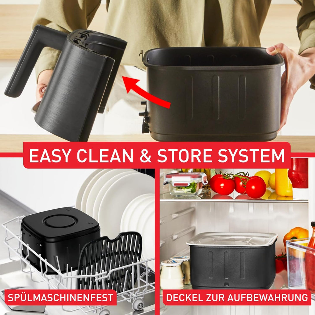 Tefal Easy Fry Smart & Silence Heissluftfritteuse, 5 Liter, extrem leise, Smart-Assist-System, von 4