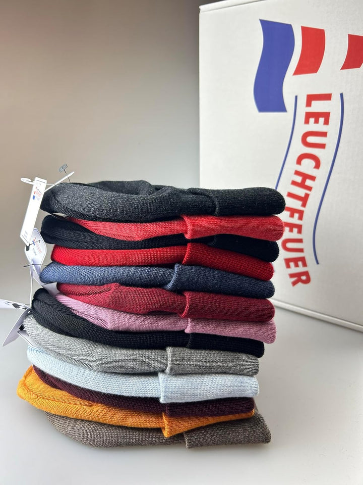 Feinstrickmütze Föhr 306（anthrazit 100% Merinowolle, einfacher Umschlag，Made in Germany M-L Jeans, M