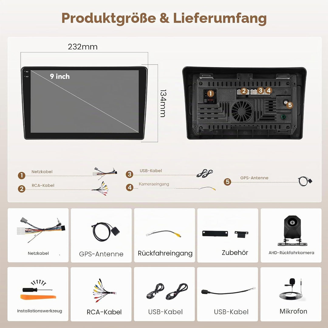 Hikity Android 15 4+64G Autoradio für Nissan Navara D40 2006-2012 mit 9 Zoll Incell Touchscreen, Aut