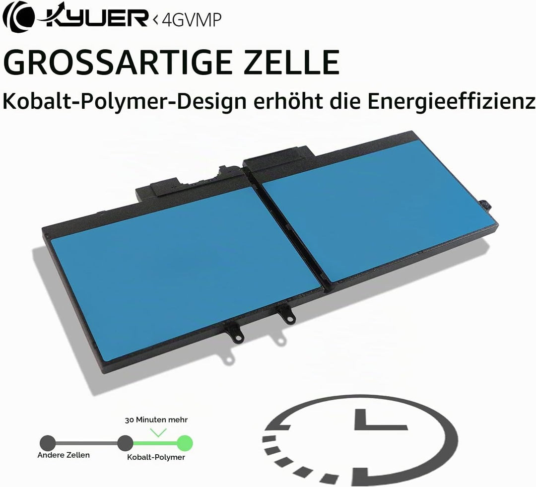 K KYUER 68Wh 4GVMP Laptop Akku Replacement für Dell Latitude 5400 E5400 5410 E5410 5500 E5500 5510 E
