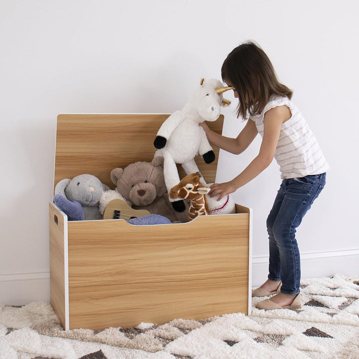 Humble Crew Journey Spielzeugkiste aus Holz mit Deckel, Spielzeugkiste für Kinder, ideal für Schlafz