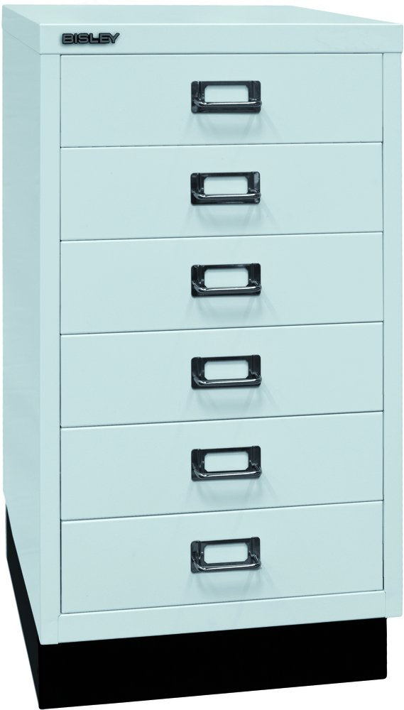BISLEY MultiDrawer, 29er Serie mit Sockel, DIN A3, 6 Schubladen, Metall, 645 Lichtgrau, 43.2 x 34.9