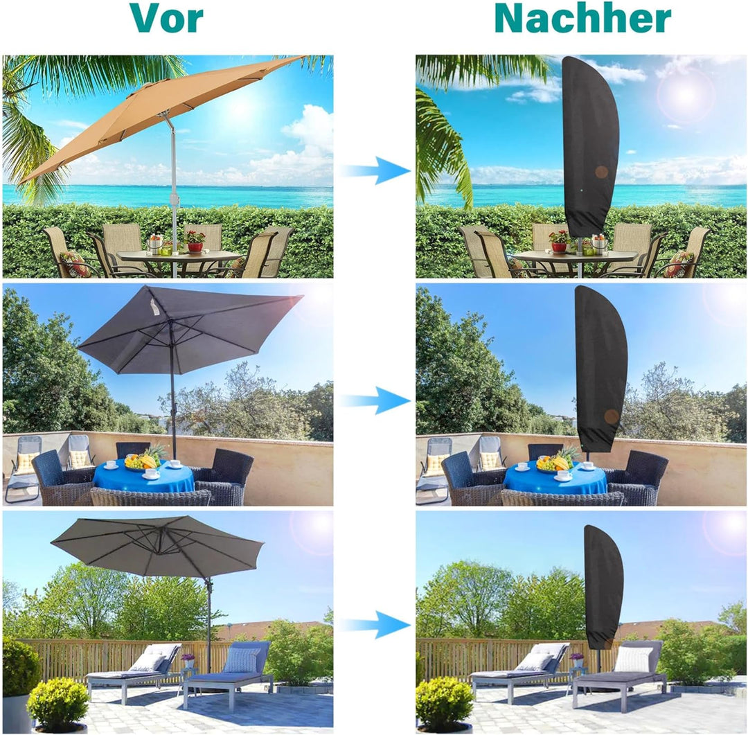 LEESITEC Sonnenschirm Schutzhülle,Sonnenschirm Abdeckung für 2 bis 4 M Grosse Sonnenschirm Schutzhül
