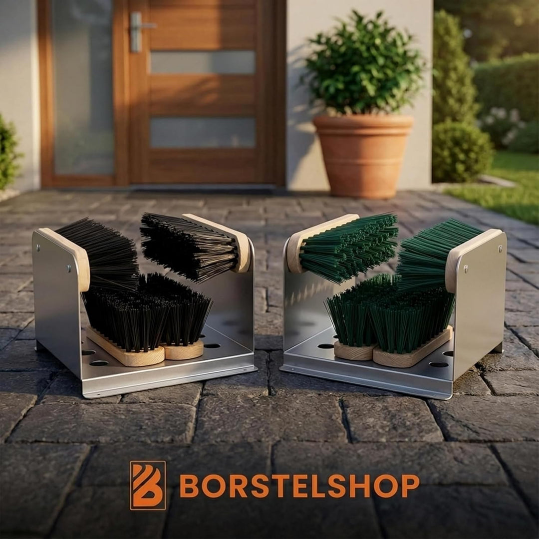Borstelshop Schuhabstreifer mit Halterung - Fussabtreter Aussenbereich - Fussabtreter Aussen - Schuh