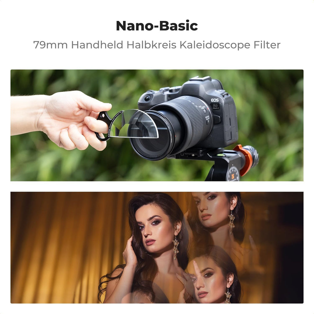 K&F Concept Nano-B Serie 79mm Handheld Halbkreis Kaleidoscope Filter, Halbkreisprisma,Spezielle Effe