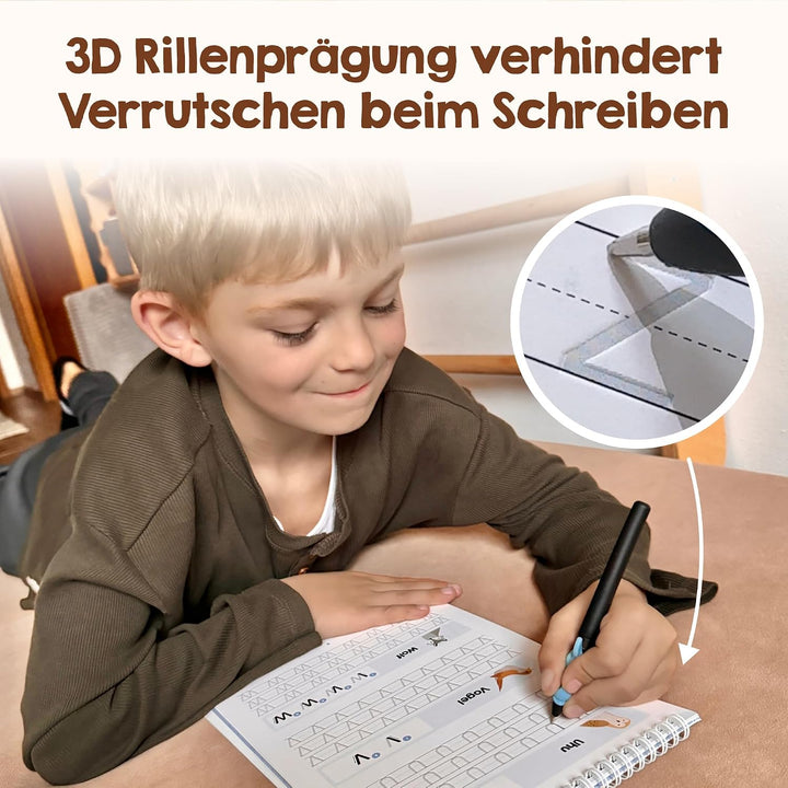 Edubini Magische Vorschule Übungshefte ab 5 Jahren für Junge &amp; Mädchen - [Heft + Stift] - Wiederverw