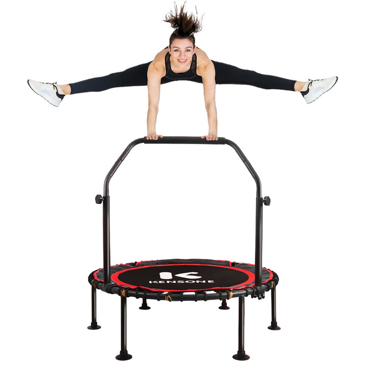 40/48 Zoll Faltbares Rebounder Trampolin für Erwachsene mit Bungee, 450/250 kg leises Indoor-Mini-Tr