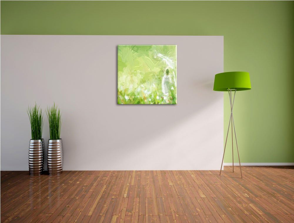 Pixxprint Schneeglöckchen mit Regentropfen als Leinwandbild/Grösse: 70x70 cm/Wandbild/Kunstdruck/fer