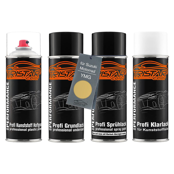 TRISTARcolor Motorradlack Spraydosen Set für Kunststoff Stossstange für Suzuki Motorrad YMG Majestic