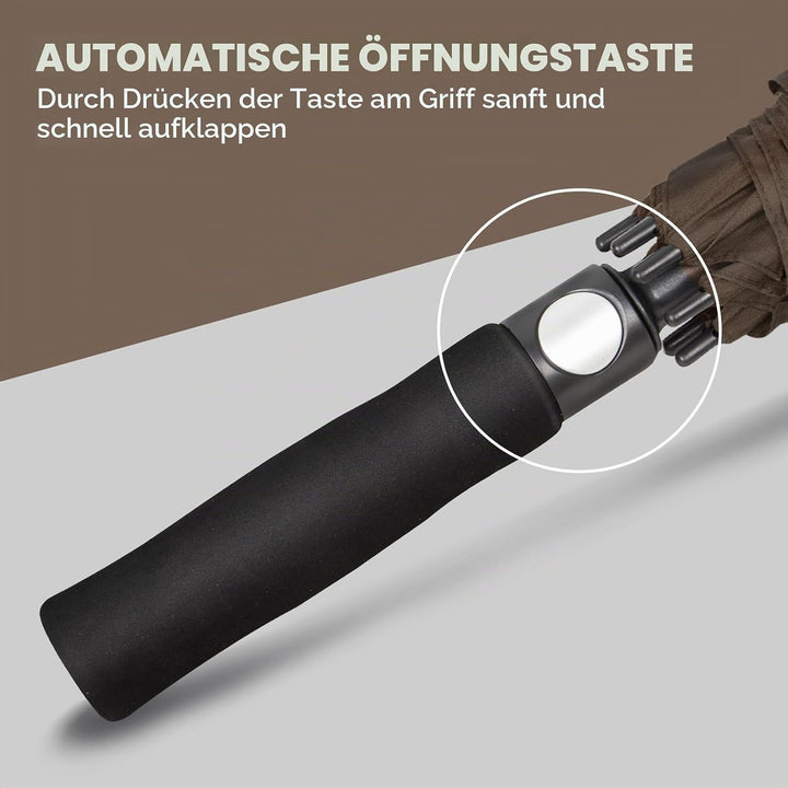 NINEMAX Regenschirm Gross Sturmfest,Golf Stockschirm Automatik Auf,L/XL/XXL Regenschirm für Herren D