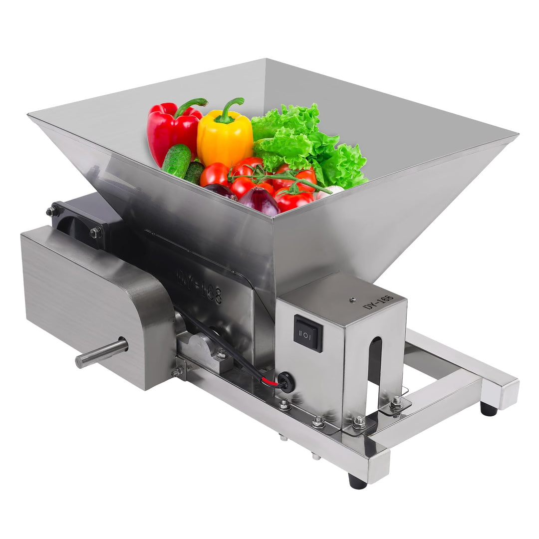 TONFEION Elektrische Obstmühle 4L Obsthäcksler, Edelstahl Apfelpresse Maischemühle 44lbs/h, Obst Bro