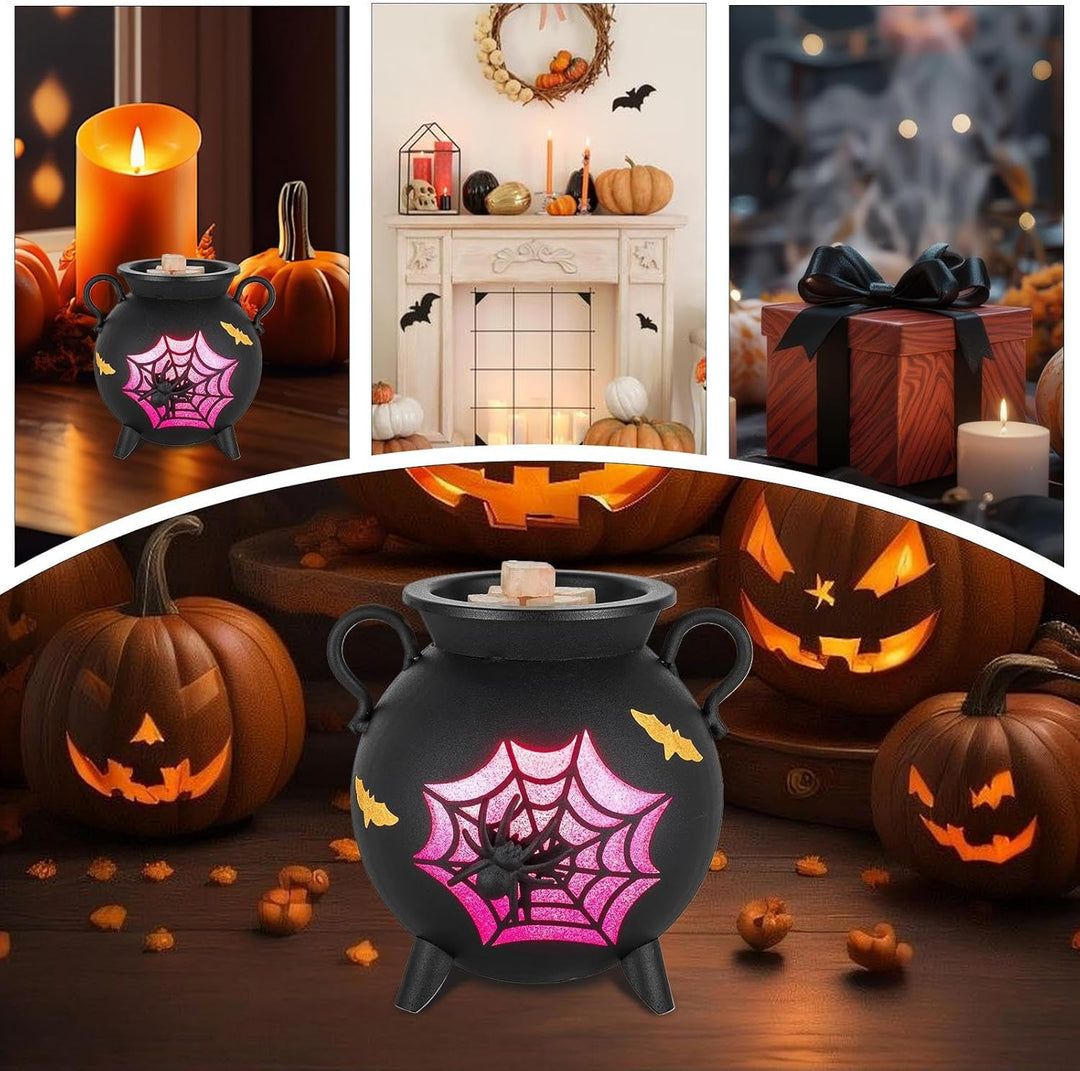 Halloween Duftwachswärmer - Hexenkessel Teelichtwärmer,Keramik Kesselform Elektrischer Duftverbreite