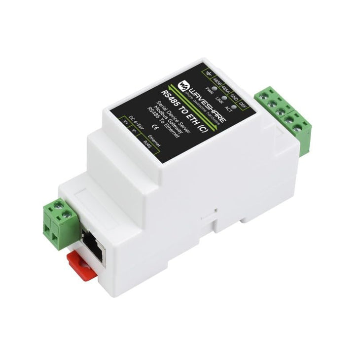 Industrial RS485 to RJ45 Ethernet Serial Server Rail-Mount RS485 to Ethernet Module, TCP/IP to RS485