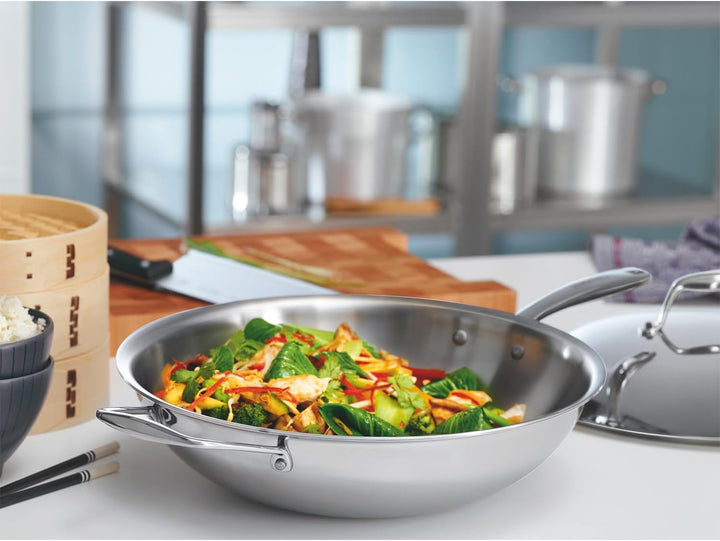 Tramontina 62158/320 Grano Wok, Edelstahl, Edelstahl