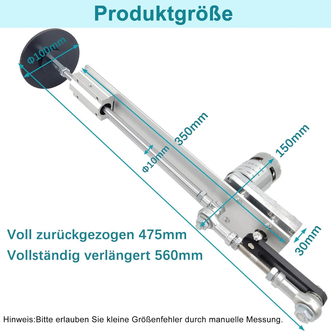 Hubkolbenmotor Linearaktuator DC 24V 160rpm Hub 30-150mm mit Saugnapf und Geschwindigkeitsregler, ei