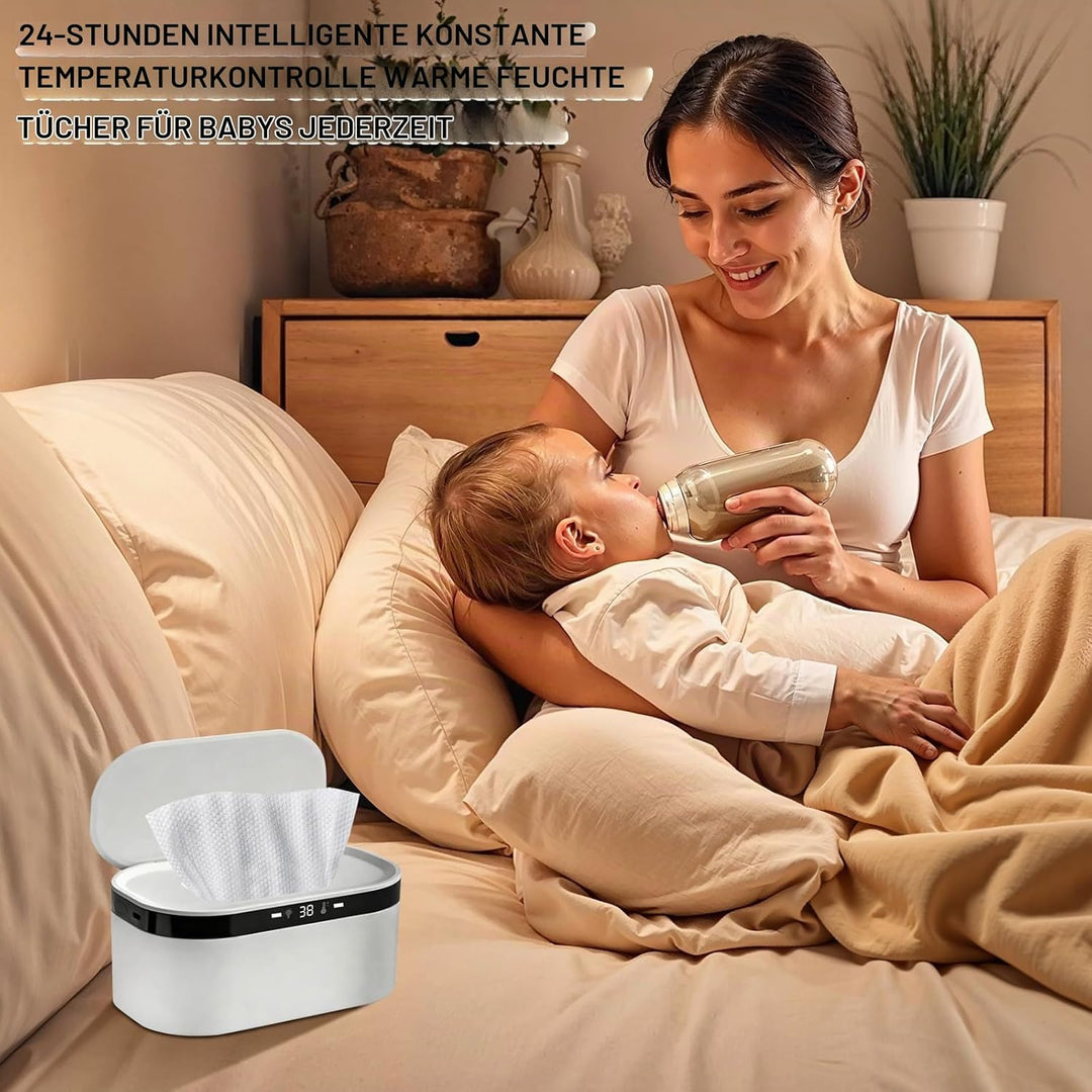 Feuchttuch Wärmer, 3 Heizstufen &amp; Konstanttemperatur 10W USB Wipes Warmer mit LED-Nachtlicht Schnell