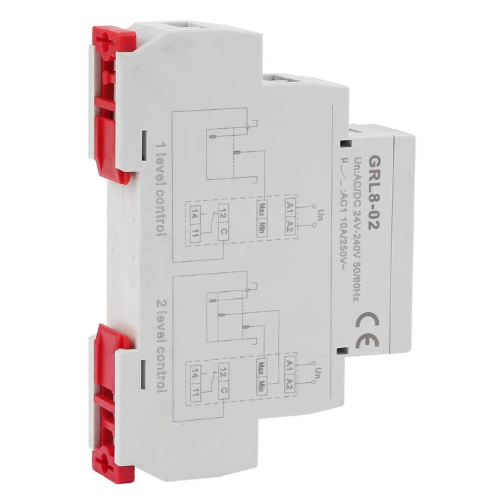 Niveaurelais, GRL8-02 AC/DC 24V-240V 10A Niveaurelais zur Überwachung des Flüssigkeitsstands in Beck