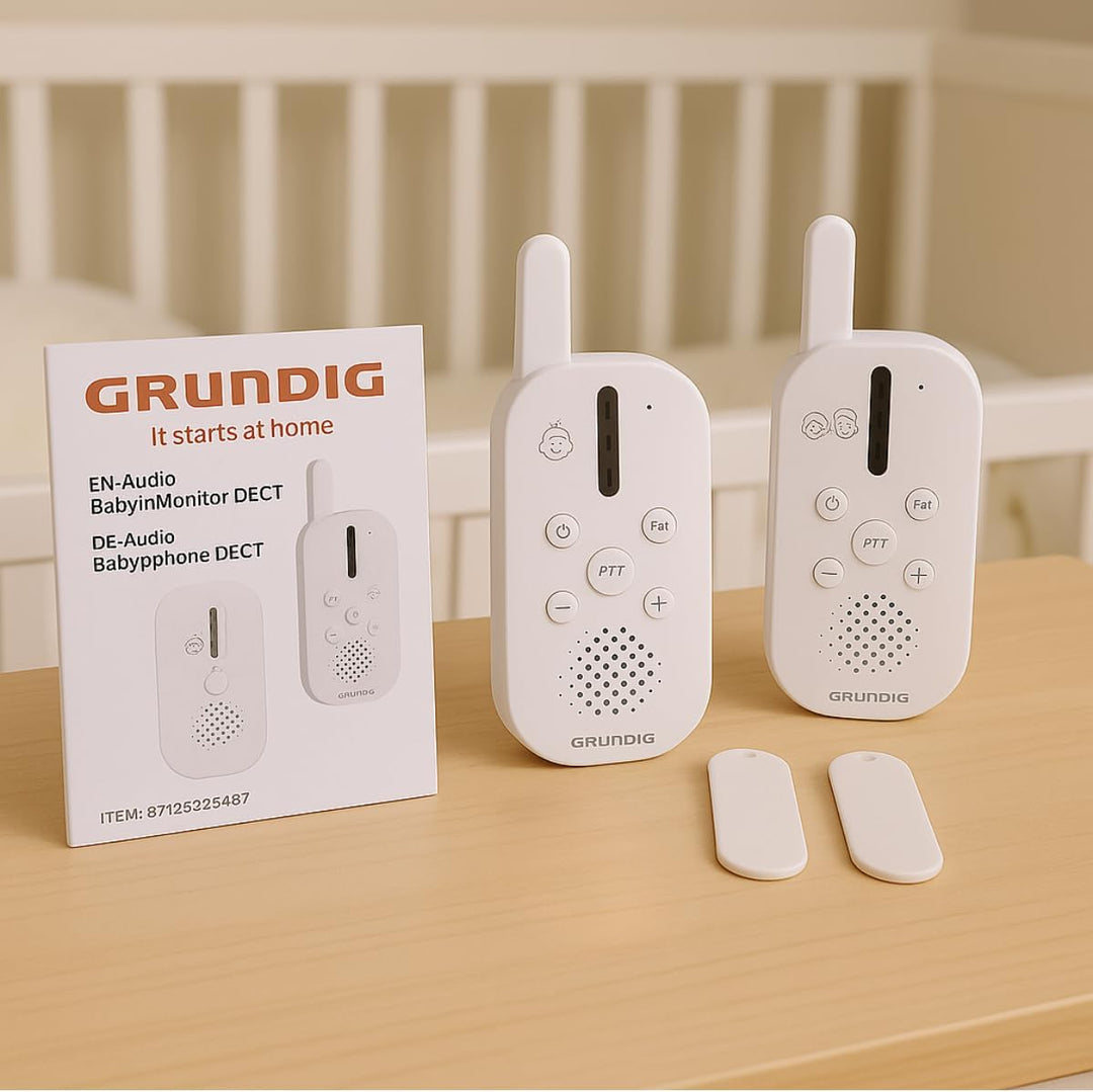Grundig DECT Audio-Babyphone – Babyfon mit 150 m Reichweite – Eltern-Kind-Einheit – mit LED-Tonanzei