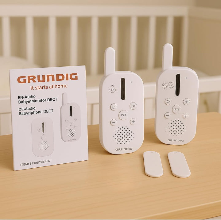 Grundig DECT Audio-Babyphone – Babyfon mit 150 m Reichweite – Eltern-Kind-Einheit – mit LED-Tonanzei