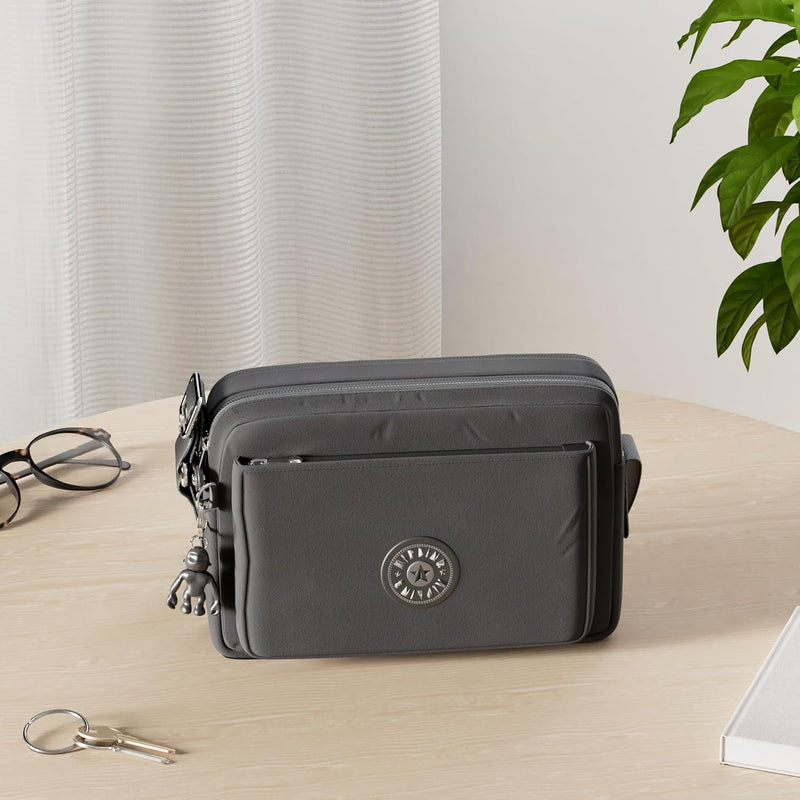Kipling Damen Abanu M Tasche, Black Schwarz, 24x17x9 cm (B x H T) EU Black Noir, Black Noir