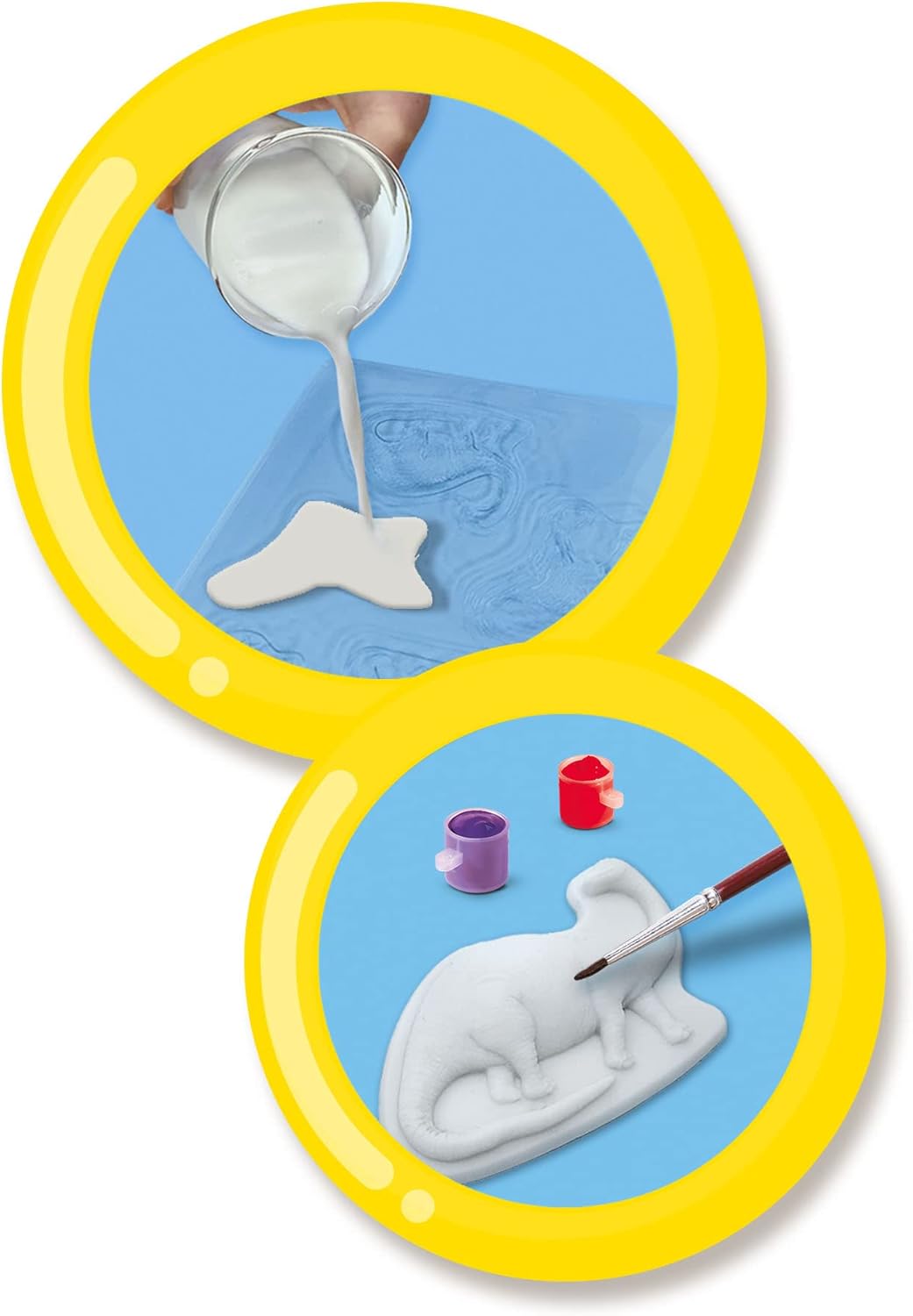 SES Creative 01292 Gips Giessen Dino-Fantasie, Dinosaurier Bastelset für Kinder Fantasy, Fantasy