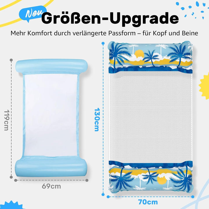 Elidepe Luftmatratze Pool, XL Pool Spielzeug Luftmatratze Wasser, 2 Stück PoolZubehör Spass Erwachse