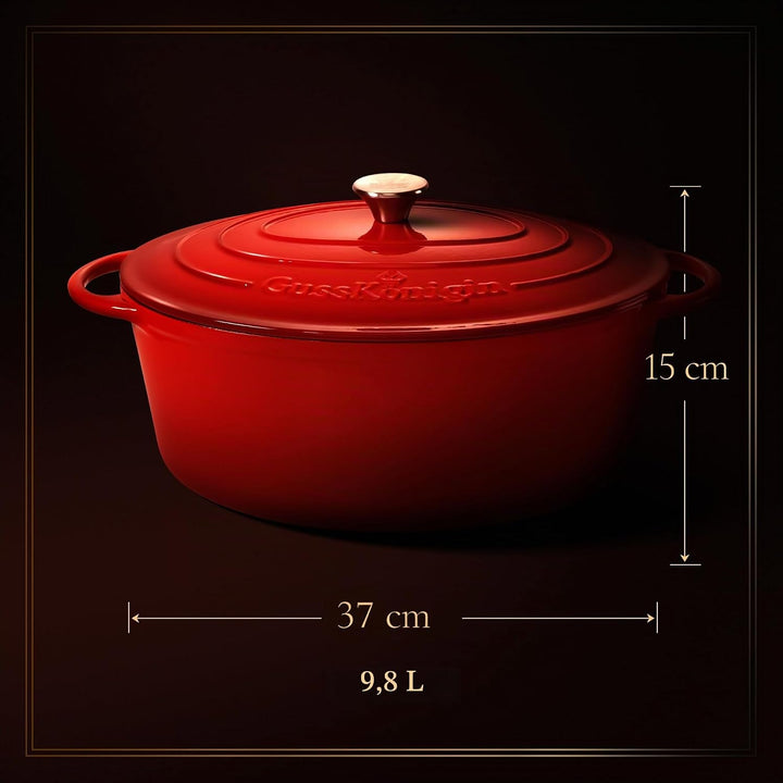 Bräter Gusseisen 37cm (XXL)– Gusseisen-Topf &amp; Schmortopf mit Deckel/Cocotte –Bräter &amp; Schmortöpfe, B