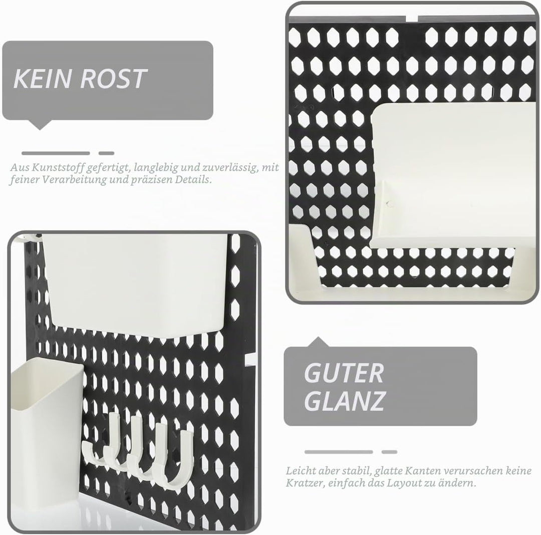 VICASKY Wandregal Organizer Pegboard Aufbewahrungssystem mit Haken und Box für Diy Projekte für Gara