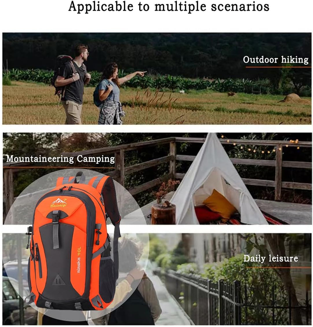 Wanderrucksack Herren Damen 40L Wasserdichter Rucksack Leicht Gross Reiserucksack，Outdoorrucksack mi