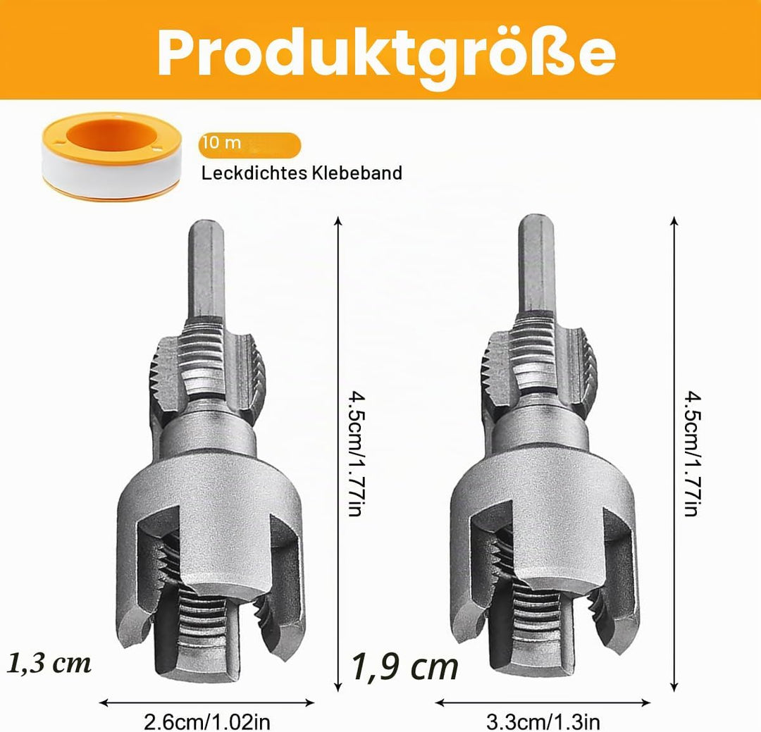 2 in 1 Gewindeschneider für Rohre aus PVC/PPR, 2 Stück integriertes Werkzeug für Innen- und Aussenge
