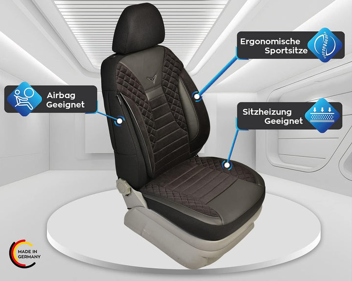 BREMER SITZBEZÜGE Mass Auto Schonbezüge kompatibel mit BMW X5 F15 Fahrer &amp; Beifahrer Set ab 2013-201