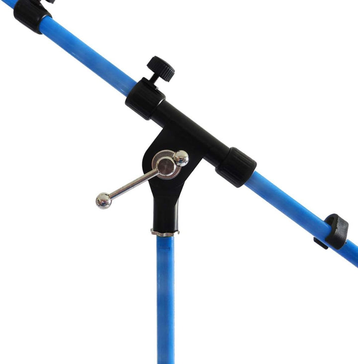 keepdrum MS106 BL Mikrofonständer Blau Mikrofonstativ mit Galgen u. Metall-Sockel, Blau