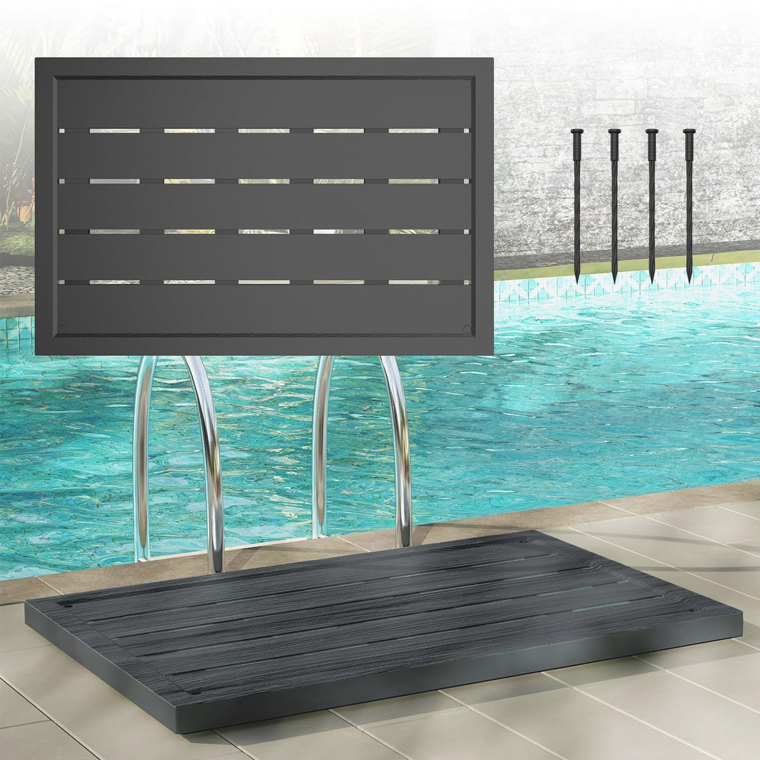 UISEBRT WPC Bodenelement Solardusche Garten Bodenplatte für Gartendusche Pooldusche Poolleiter Outdo