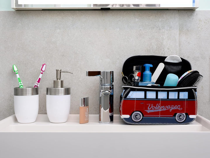 BRISA VW Collection - T1 Bulli Bus Kulturbeutel Kosmetiktasche | Volkswagen Universaltasche Waschbeu
