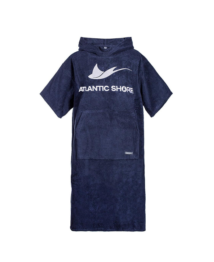 ATLANTIC SHORE | Surf Poncho | Badeponcho mit Kapuze aus 100% Baumwolle | Unisex | Basic für Erwachs