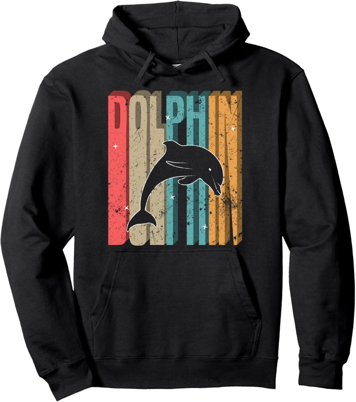 Vintage Delfin 80er Jahre Geschenk Retro Delphin Pullover Hoodie