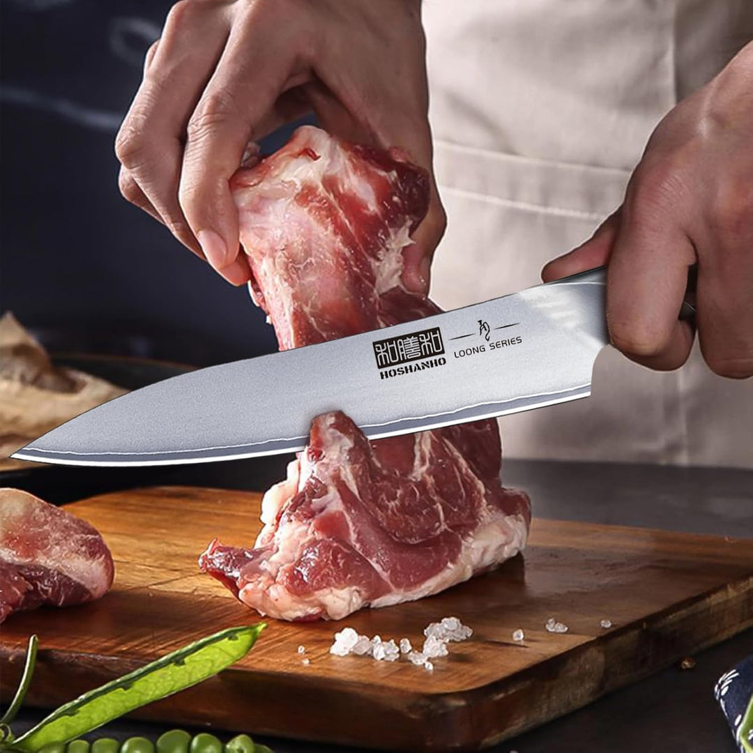 HOSHANHO Kochmesser, Küchenmesser 15cm Gebrauchsmesser aus hochwertigem deutschem Kohlenstoff-Edelst