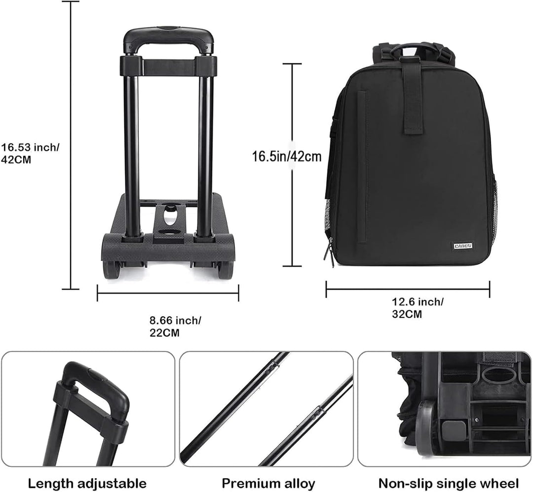 CADeN Professional Trolley Large Camera Backpack Bag for DSLR/SLR Mirrorless Camera Waterproof, Came