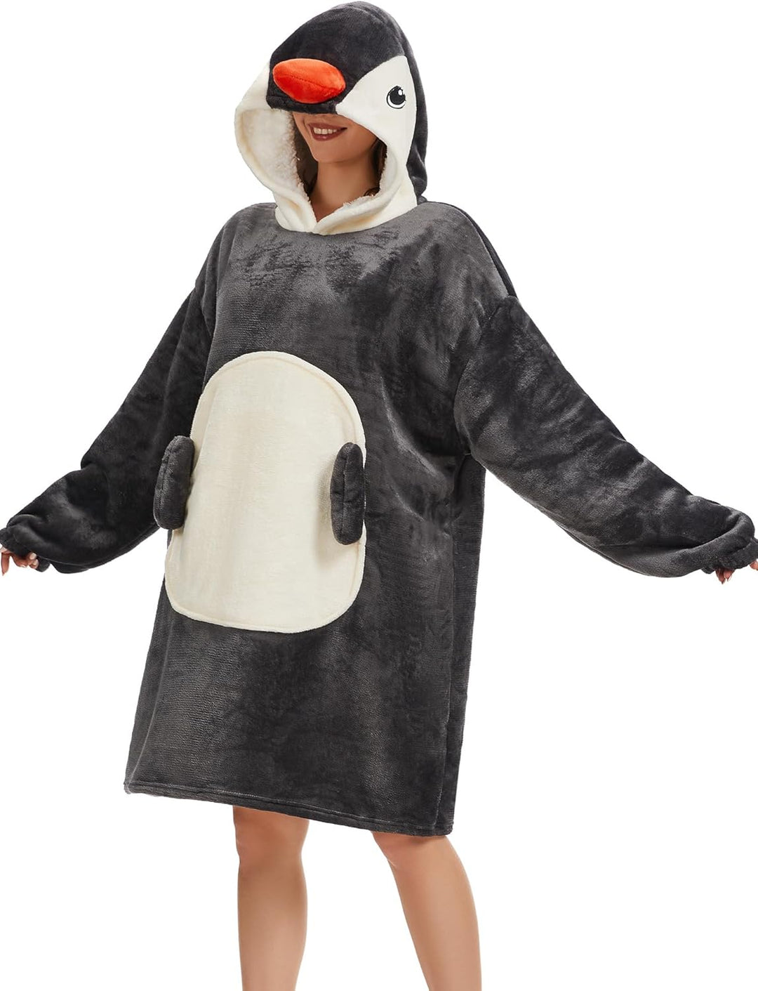 LATH.PIN Tragbare Decke Hoodie Übergrosse – Tierformen Tragbare Decken mit Armärmeln mit Kapuze Pull