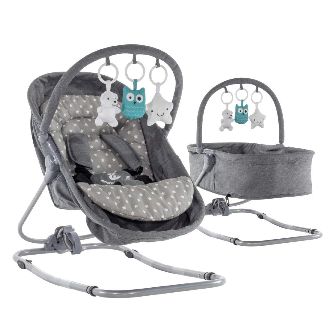 Engel & Storch Babywippe VIGO Baby Schaukelstuhl Babywiege mit abnehmbarem Bezug und Spielebogen - i